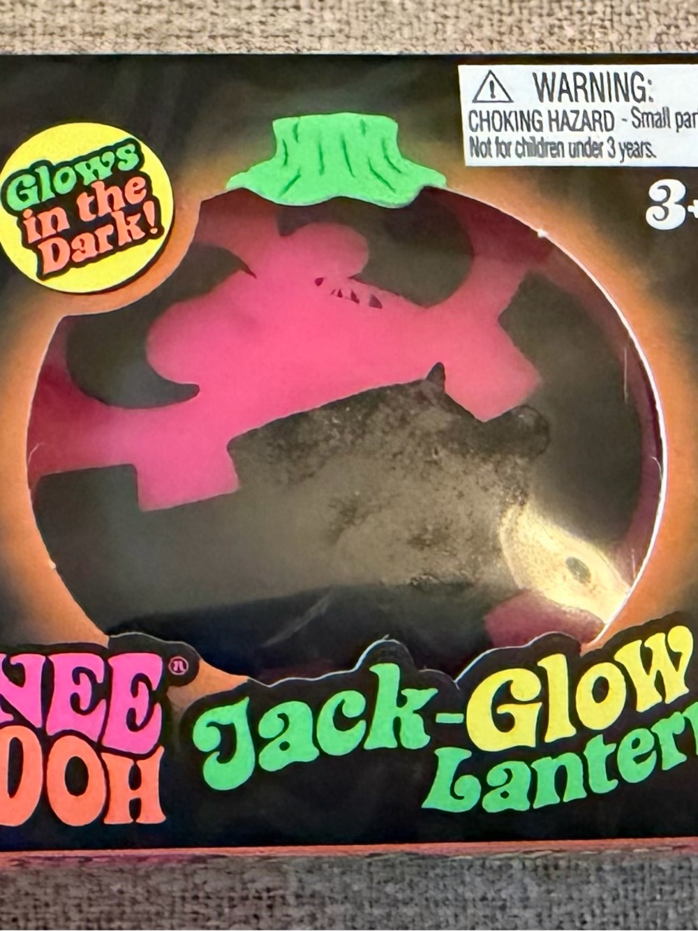 NEE DOH Jack-Glow Lantern Pumpkin Toy - Pink & Purple & Orange Glow